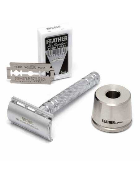 Feather dviašmenis skustuvas AS-D2S su stovu