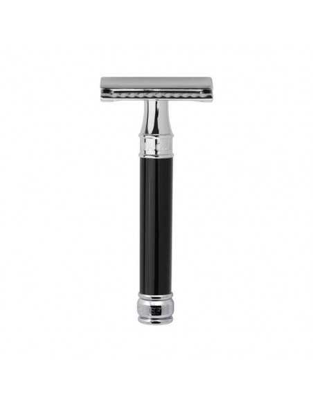 Edwin Jagger musta akrüülkäepidemega topeltteraga raseerija DE86BL